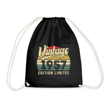 Cadeau D’anniversaire Vintage 1957 Édition Limitée - Sac de sport léger - noir - Devant