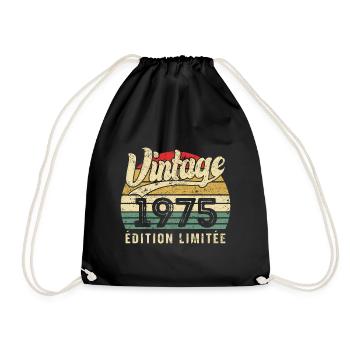 Vintage Geburtstagsgeschenk 1975 Limited Edition - Turnbeutel - Schwarz - Vorne