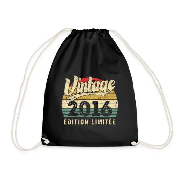 Vintage 2016 Limited Edition Birthday Gift - Drawstring Bag - black - Front