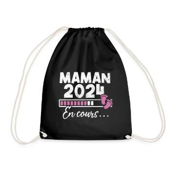 Maman 2024 En Cours - Sac de sport léger - noir - Devant
