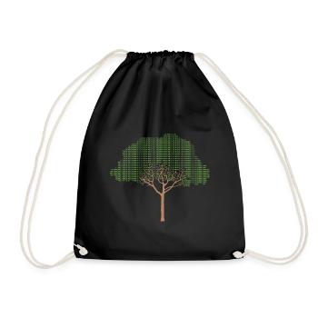 Binary Tree Admin Hacker Coder Programmierer - Turnbeutel - Schwarz - Vorne