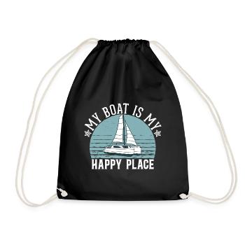 Catamaran Captain Sailboat - Drawstring Bag - black - Front