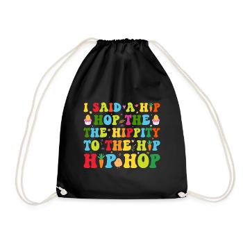 Happy Easter with the Easter Bunny - Drawstring Bag - black - Front