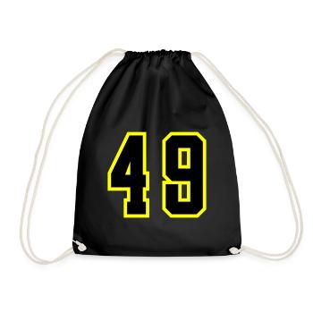 49 Zahl Trikot - Turnbeutel - Schwarz - Vorne