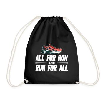 Love Running Zitat - Motivationslauf - Turnbeutel - Schwarz - Vorne