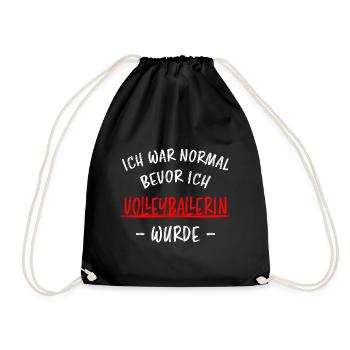 Volleyballerin Spruch Fun Beachvolleyball Geschenk - Turnbeutel - Schwarz - Vorne