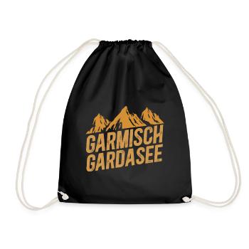 Crossing the Alps Garmisch Lake Garda - Drawstring Bag - black - Front
