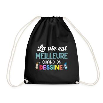 Dessinateur Illustrateur Cadeau Dessin Dessiner - Sac de sport léger - noir - Devant