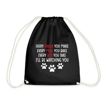 Hunde - Every snack you make i´ll be watching you! - Turnbeutel - Schwarz - Vorne