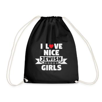 I love nice jewish girls - Drawstring Bag - black - Front