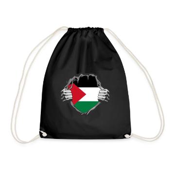 Free Palestine Palestinian Palestine T-Shirt - Drawstring Bag - black - Front