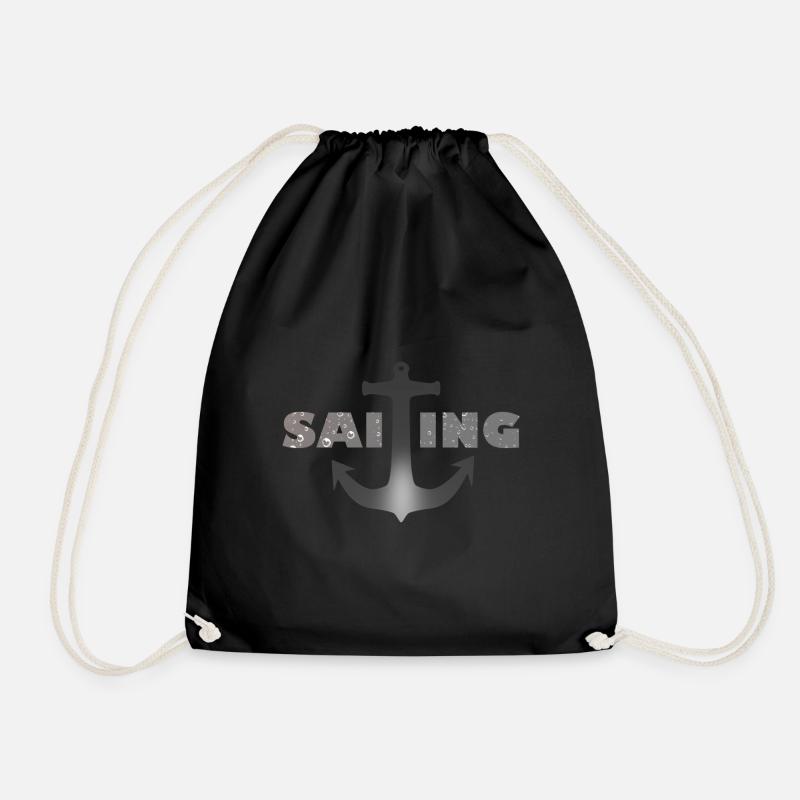 sailing - Drawstring Bag - black