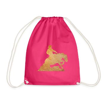 Sliding Stop Westernreiten Reining Geschenk - Turnbeutel - Fuchsia - Vorne