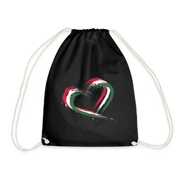 Heart brush flag of Hungary - Drawstring Bag - black - Front