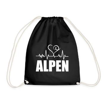 Heartbeat Alpen - Turnbeutel - Schwarz - Vorne