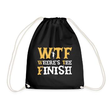 WTF Wo ist das Ziel - Running Runner - Turnbeutel - Schwarz - Vorne