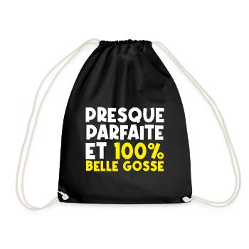 Fille belle | famille drôles - Sac de sport léger - noir - Devant