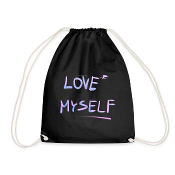 I myself self-love line - Drawstring Bag - black - Front