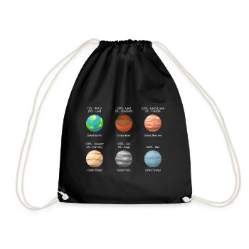 Système solaire Planètes Astronomie - Sac de sport léger - noir - Devant