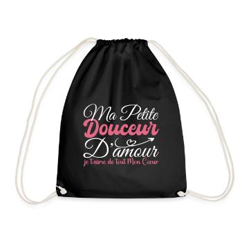 Cadeau douceur d'amour meilleure douceur je t'aime - Sac de sport léger - noir - Devant