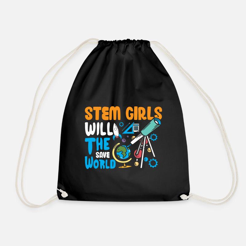 Stem Girls will save the world - Turnbeutel - Schwarz