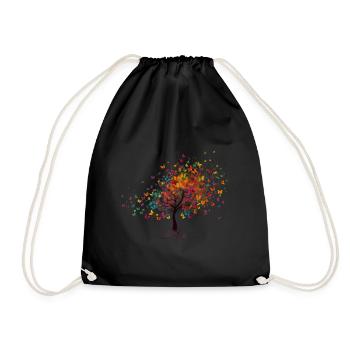 Papillon Arbre Papillons colorés Mouches - Sac de sport léger - noir - Devant