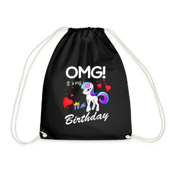 Oh mein Gott es ist mein 18. Geburtstag - Turnbeutel - Schwarz - Vorne
