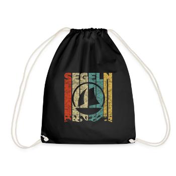 Chemise vintage imprimée voile et voile - Sac de sport léger - noir - Devant