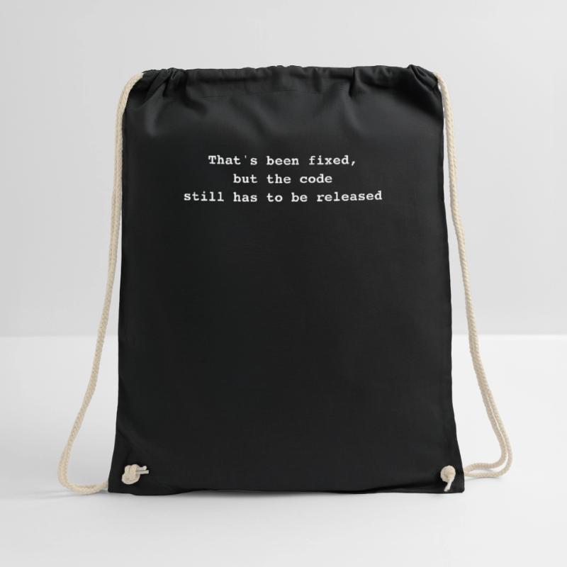 That's been fixed, but the code still has to be re Drawstring Bag