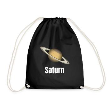 Saturn - Solar System Ring Planet - Drawstring Bag - black - Front