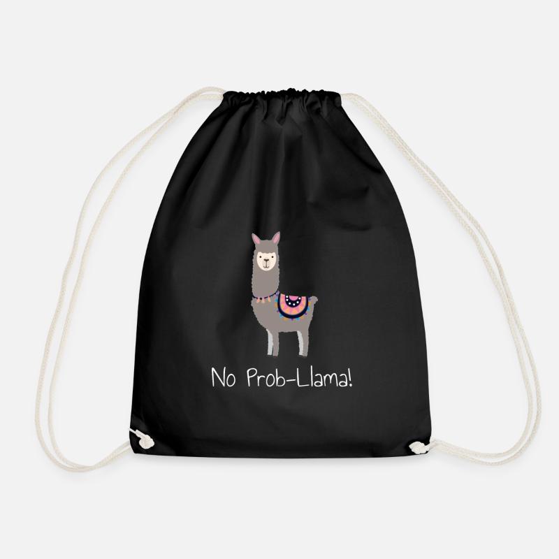 Llama No Prob llama - Funny Llama Gifts - Turnbeutel - Schwarz