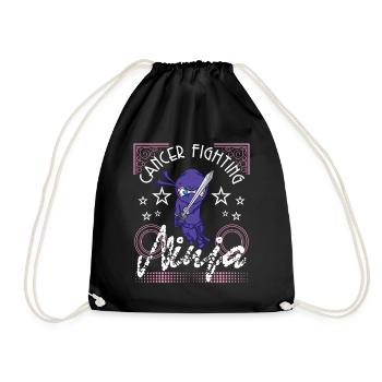 Cadeau de survivant du cancer - Ninja qui combat le cancer - Sac de sport léger - noir - Devant