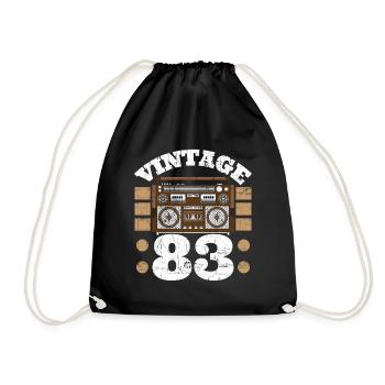 Vintage 83 - conception de lecteur de cassette - Sac de sport léger - noir - Devant