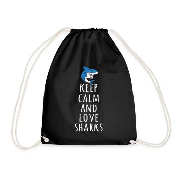 Keep Calm And Love Sharks - Sac de sport léger - noir - Devant
