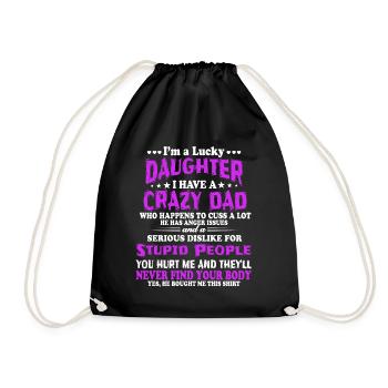 Je suis une fille heureuse, un père fou - Sac de sport léger - noir - Devant