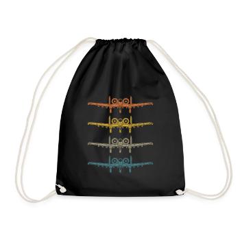Retro A10 Thunderbolt Warthog Vintage A-10 Hobby - Drawstring Bag - black - Front