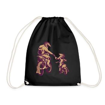 Motocross dirt bike papa et fils moto - Sac de sport léger - noir - Devant