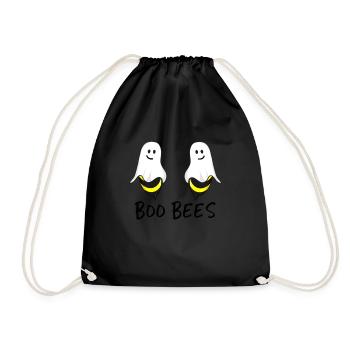 Funny Boo Bees Matching pairs of Halloween costume - Drawstring Bag - black - Front