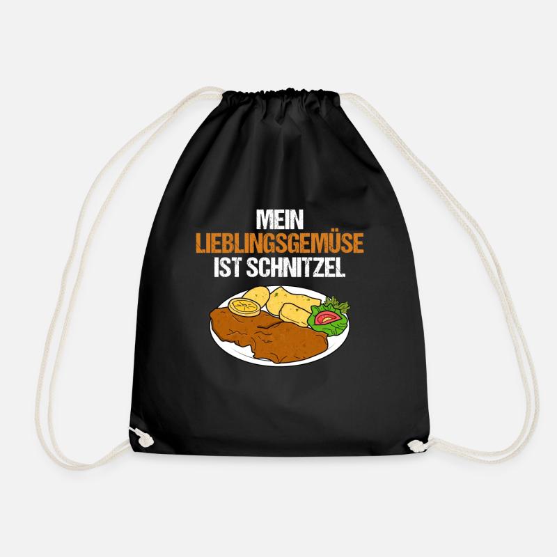 Mein Lieblingsgemüse Ist Schnitzel Fleischer - Turnbeutel - Schwarz