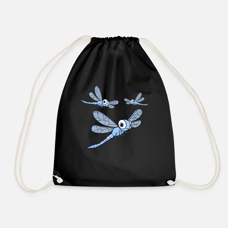LIbelle Odonata watermaids - Drawstring Bag - black