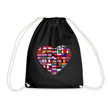 Drapeaux des pays du monde - Sac de sport léger - noir - Devant