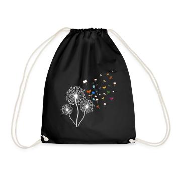 Dandelion Books Dandelion Fly Reading - Drawstring Bag - black - Front