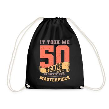 Cadeau pour le 50e anniversaire d’un homme de 50 ans - Sac de sport léger - noir - Devant