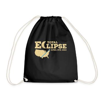 Solar eclipse of April 8, 2024 path of the - Drawstring Bag - black - Front