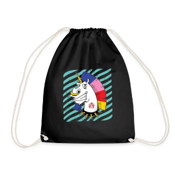 Unicorn Punk Circle-A Anarchy Symbol - Drawstring Bag - black - Front