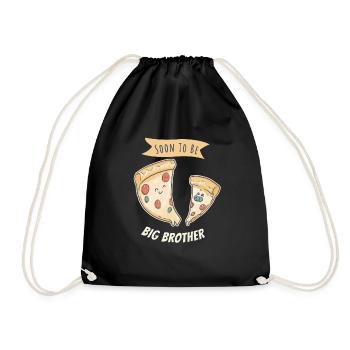 Big brother pizza pregnancy announcement. Big - Drawstring Bag - black - Front