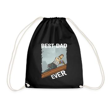 Best Dad Ever Roofer Father's Day Men's Day - Drawstring Bag - black - Front