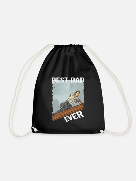 Best Dad Ever Dachdecker Vatertag Herrentag - Turnbeutel - Schwarz