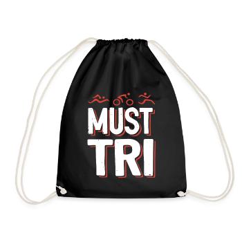 spruch Triathlon triathlete - Turnbeutel - Schwarz - Vorne