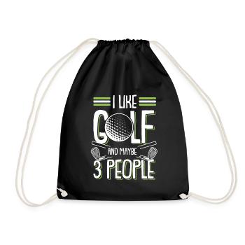 golfing golf - Drawstring Bag - black - Front